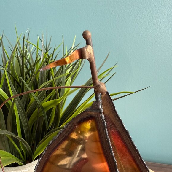 Mario Jason Originals Brass Sailboat Sculpture On Stone Base w Tags - Picture 14 of 14